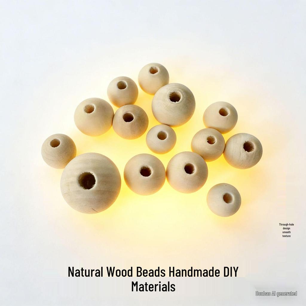 Natural Wooden Beads: Loose, Round, 4-50mm with Holes for DIY Stringing