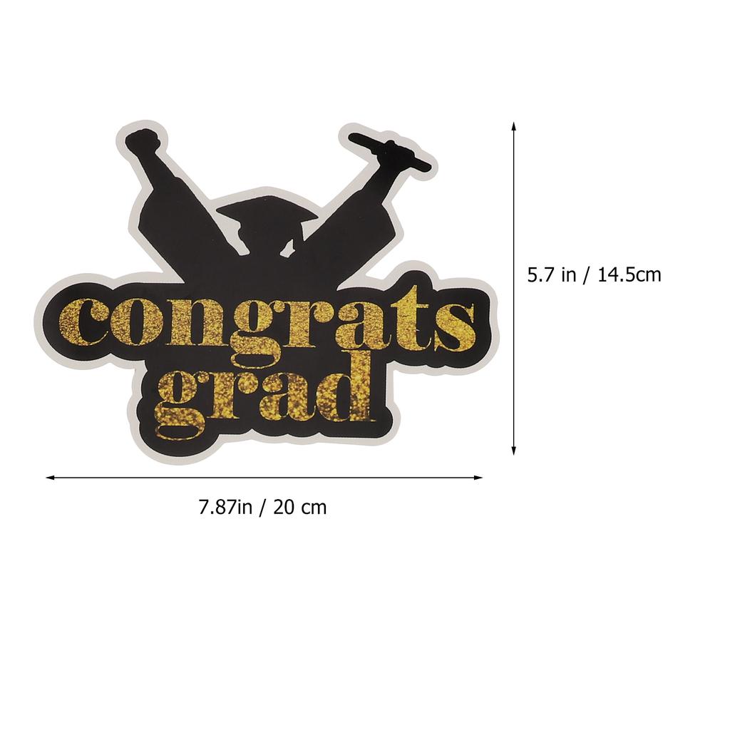 Congrats Grad Party Supplies Insert Card Decor Paper Cup Graduation Decorative Topper Fruit Picks