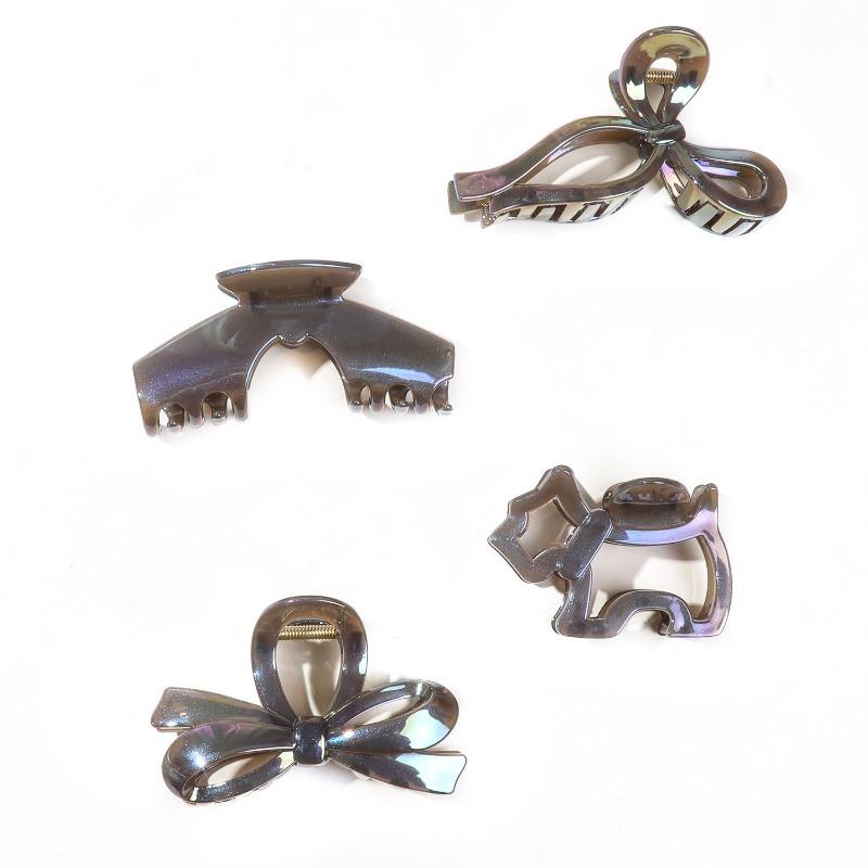 Jelly-colored Bow Back Head ClawLarge Hair Claw Updo Shark Clip Hair Accessory