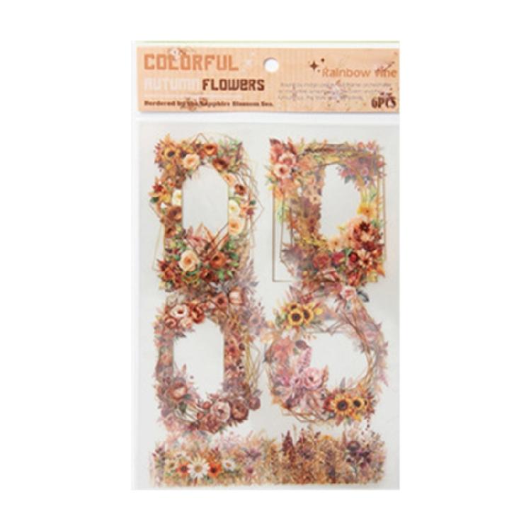 

Clear Journaling Sticker Phone Case Sticker Adhesive Retro Flower Designs PET Texture for Notebook and Crafting