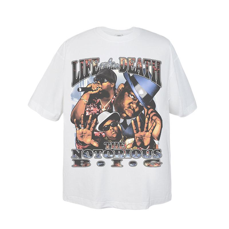 2026 Summer New Design Biggie HighQuality HipHop Street Comfortable Mens Roundneck Printed TShirt S