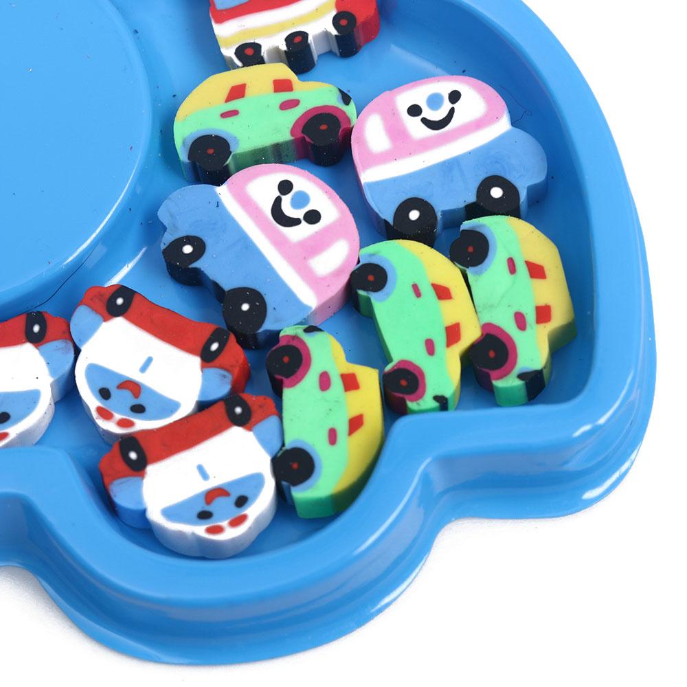 Color Random Novelty Student Supplies New Christmas Style Animal Cartoon Shape Rubber Pencil Eraser