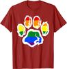 2021 Summer New Print Best Selling Lgbt Ally Furry Pride Rainbow Fursuit Dog Paw Print Tshirt Short Sleeve For Unisex