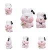 Adorable Plush Bunny Toy With Flower And Bowtie Decorations