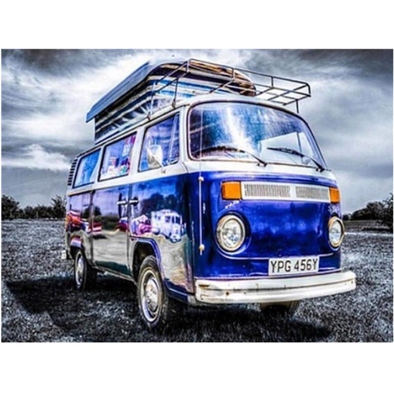 Vollständiges 5D-Diamantgemälde zum Selbermachen, quadratisch/rund, „Klassischer Oldtimer“, Diamant-Stickerei, Kreuzstich, Geschenk, Heimdekoration, Geschenk