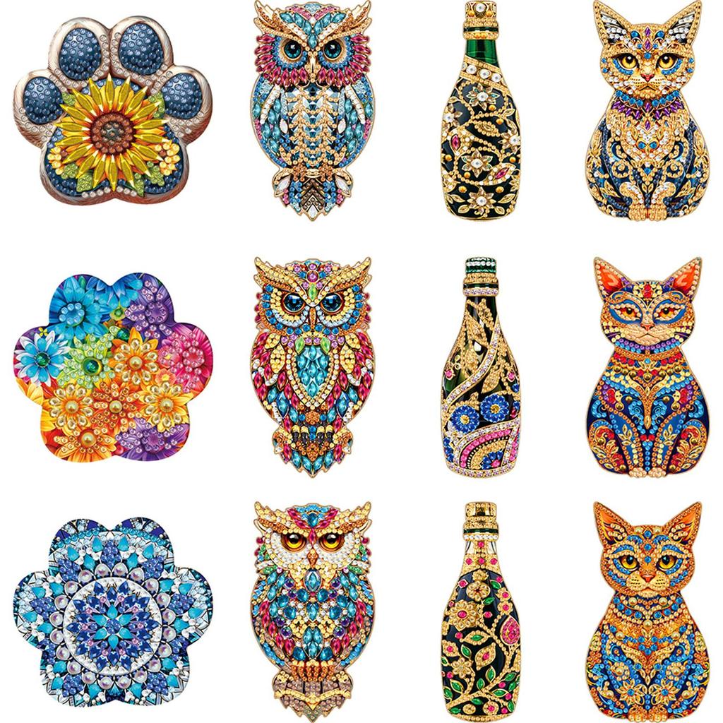 Wooden Magnetic Bottle Opener Bottle Opener & Diamond Painting Fridge Magnet Decorative Kitchen Tool DIY Craft Project