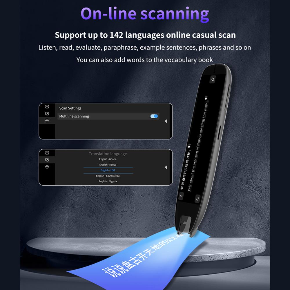 Dictionary Translation Pen Scan Reader Device Text Scanning Reading Translator WiFi/BT Connection Online Photo Translate