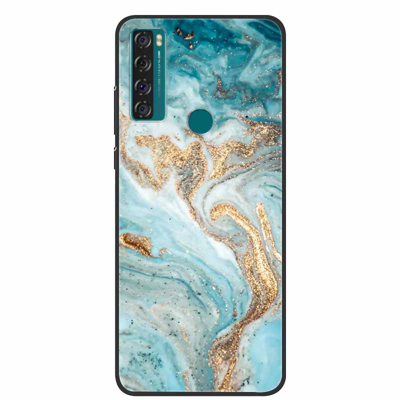Per Custodia TCL 20 SE Marmo Silicone TPU Cover Posteriore Morbida Custodia per Telefono Per TCL 20 SE T671H Coque Cartoon Antiurto Moda Funda