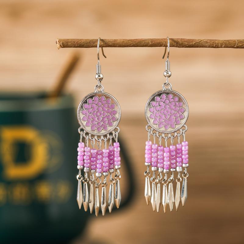 

Модні сережки-краплі для жіночих прикрас фіолетовий