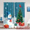 2pcs,Curtains Cute Snowman Cardinal Christmas Tree (3) Chic Chic Curtain Versatile Fabric Curtains Art Deco Festive Perfect for