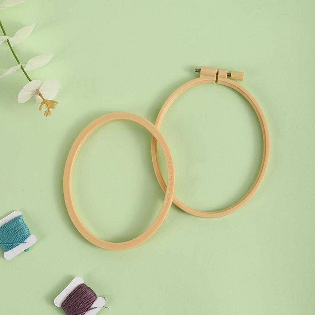 4Pieces Stitching Hoop Spring Clip Oval Shape Embroidery Hoop Stitching Embroidery Frame for Embroidery Sewing Stitching