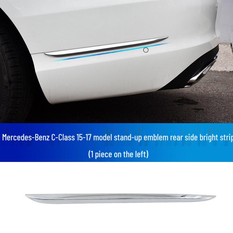 Mercedes-Benz C-Class Decorative Silver Strips: C180 Bumper, C200 Door, C260 Silver, C300 Style.