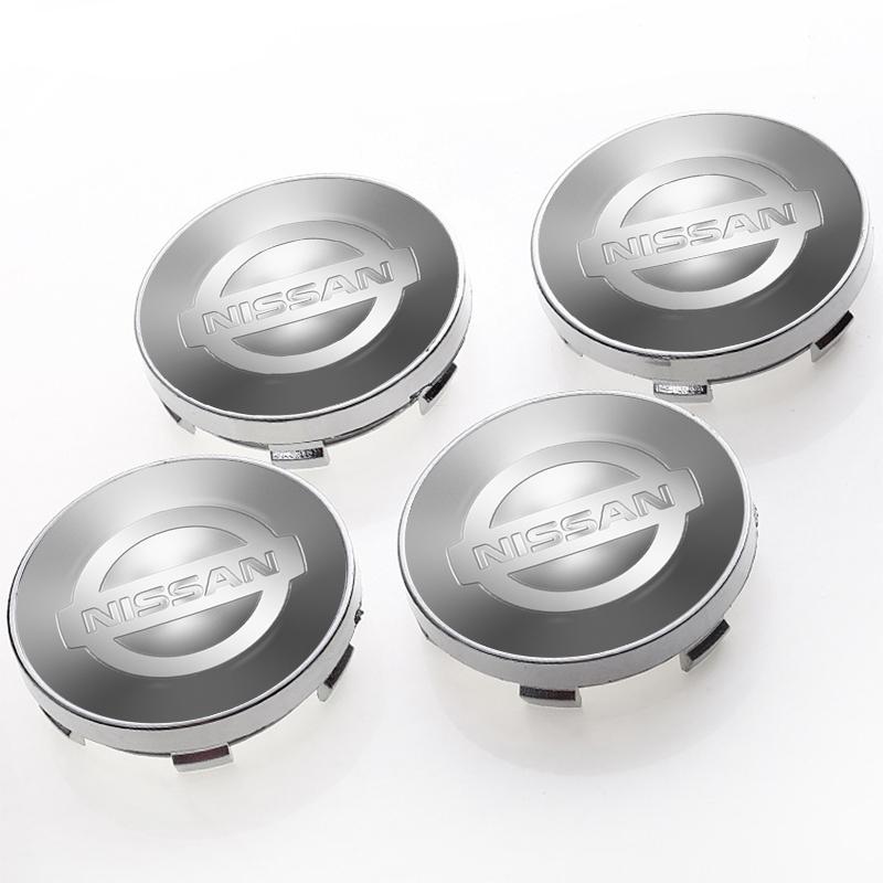 

60mm Car Wheel Center Hub Cap Rim Cover Emblem Stickers For Nissan X-Trail T32 T31 Qashqai Tiida Teana Car Styling 4pcs- Silver-Nissan