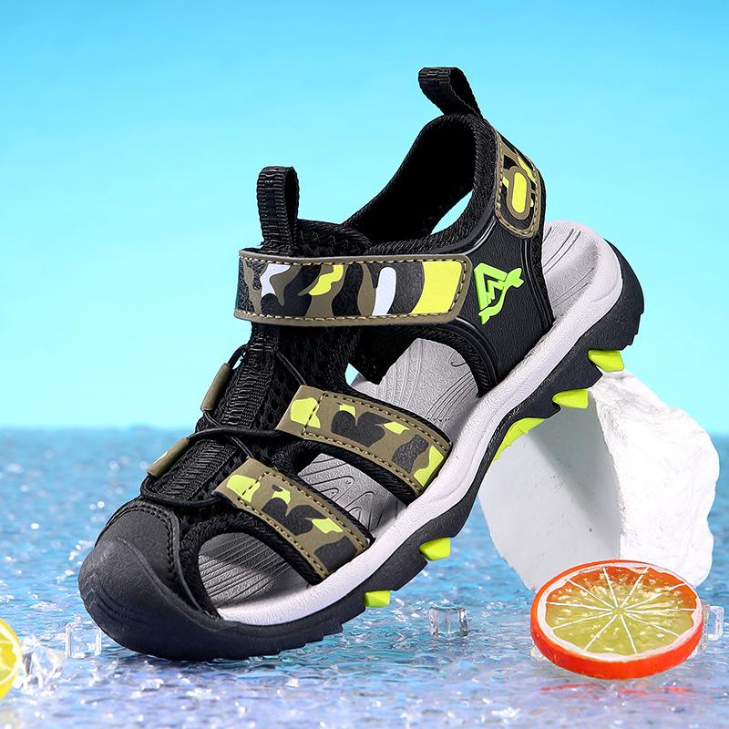

Children s sandals summer new non-slip and anti-collision boys bag head sandals medium and large children s soft-soled wear-resistant beach shoes 39 inner length/250