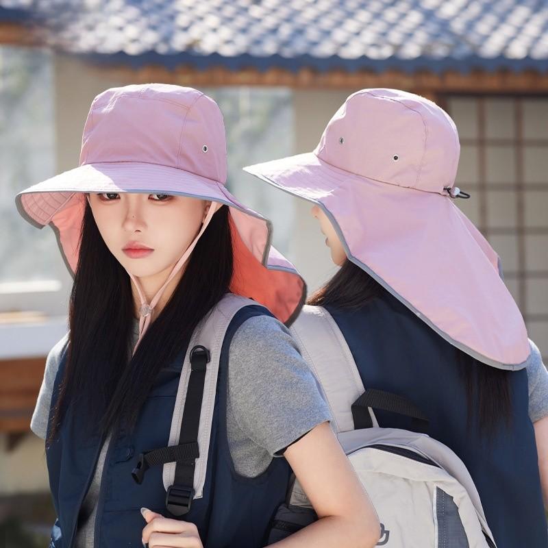 Summer Sun Protection Hat With Wide Brim And Neck Shield For Women Outdoors