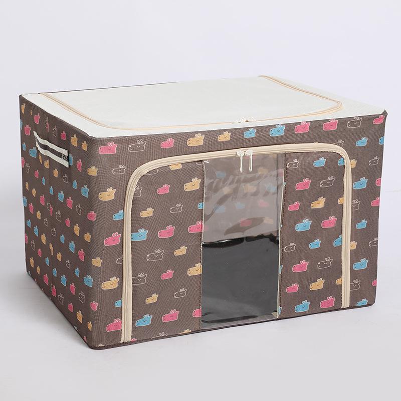 Steel Frame Waterproof Clothes Storage Box - Large Transparent Moisture-Proof Organizer for Quilts