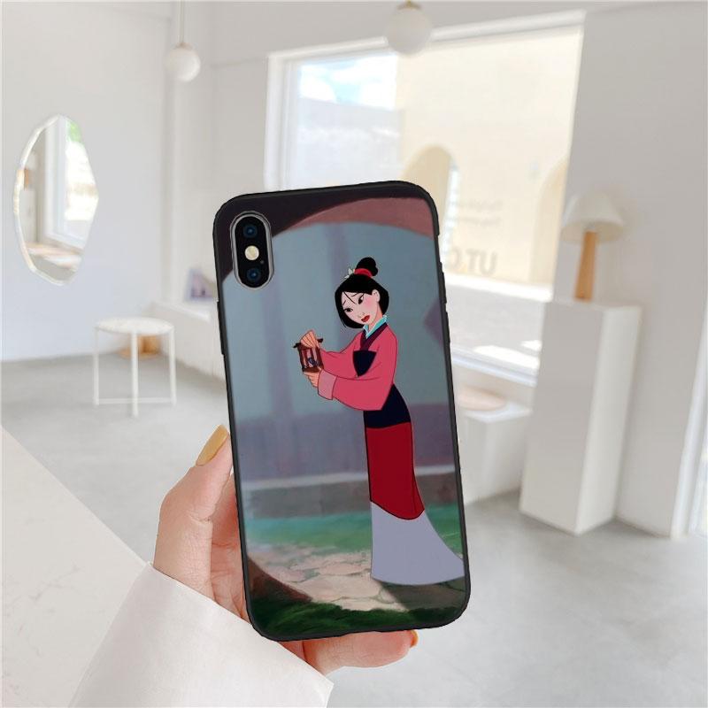 BF83 Mulan Prinzessin Soft Shell Handyhülle für iPhone 16 15 14 13 12 Pro Max Plus Mini