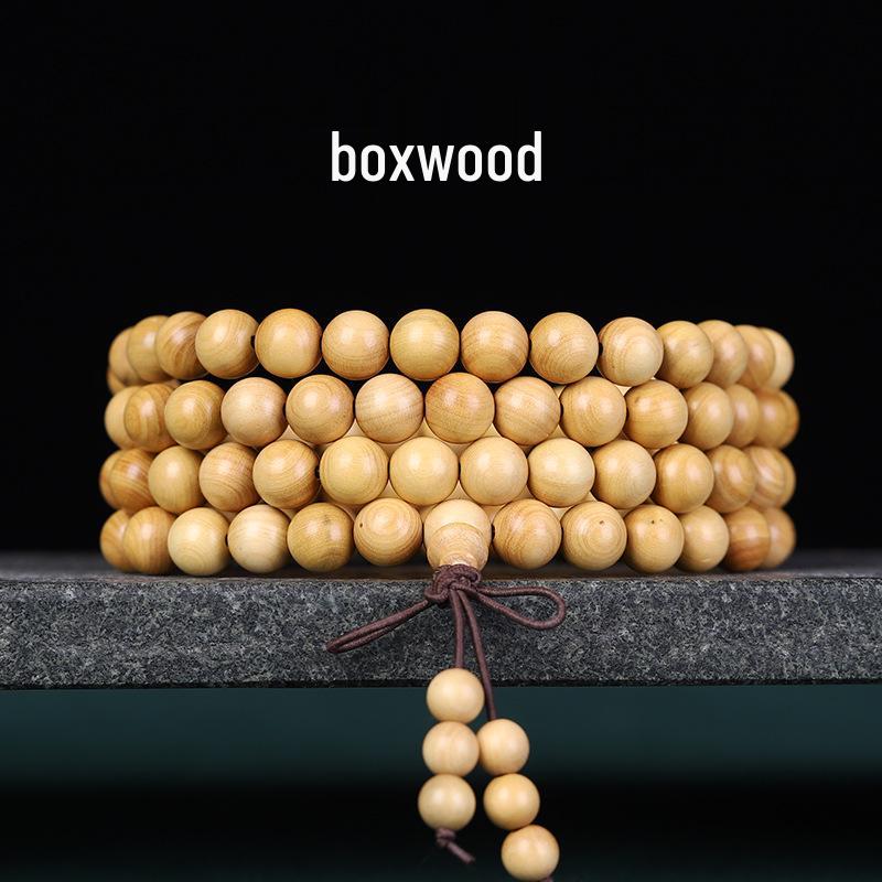 Buddhist 108 Beads Bracelet: Red Sandalwood, Green Sandalwood, Ebony Wood Rosary Necklace
