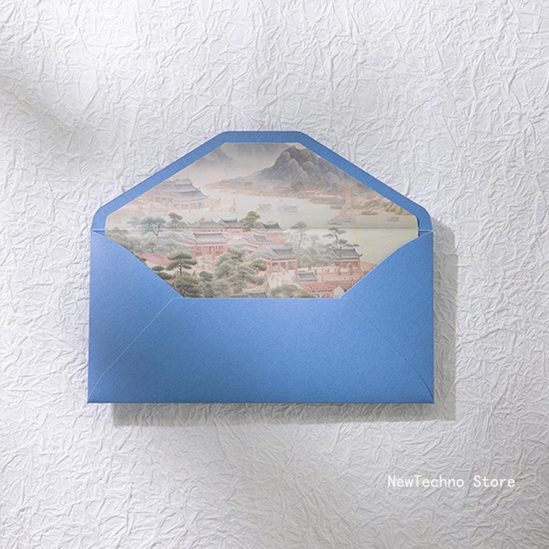 5pcs Exquisite Vintage Envelopes Classic Chinese Style Artistic Envelopes for Letters Wedding Invitation