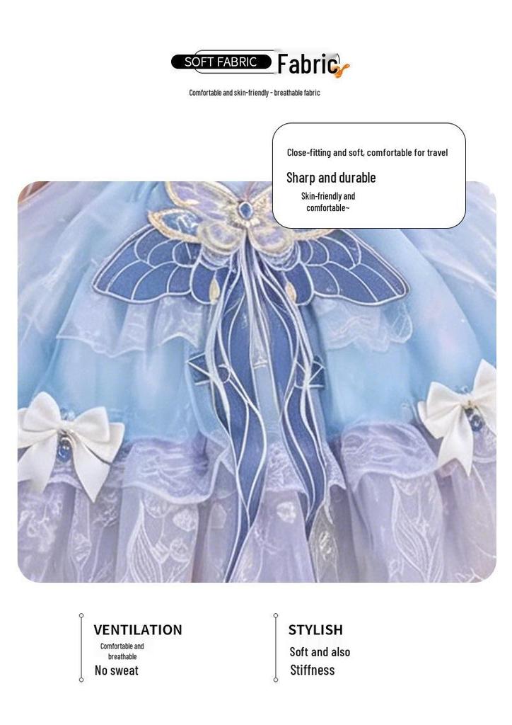 Girls' Summer Butterfly Lolita Dress - Stylish Princess Birthday Outfit