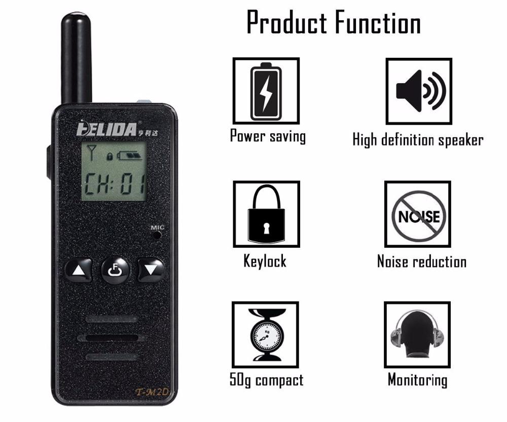 T-M2D Super Mini Portable Two-Way Radio FRS GMRS UHF 400-520MHz 2W Handheld Wireless Communication Talkie Device
