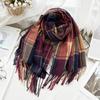 Scarf Autumn and Winter Imitation Cashmere Houndstooth Shawl for Women Trendy and Versatile Warm Long Tassel Scarf