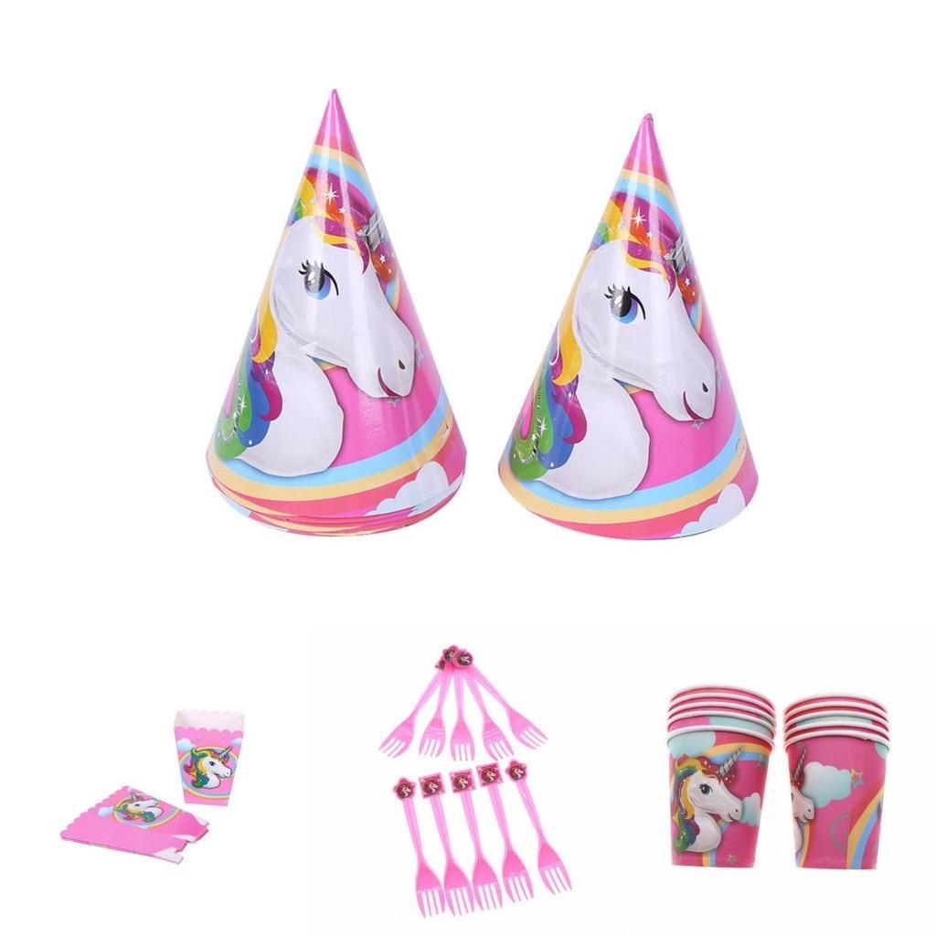 Enchanting Unicorn Kids Birthday Party Supplies Complete With Delightful Plates And Tablecloth
