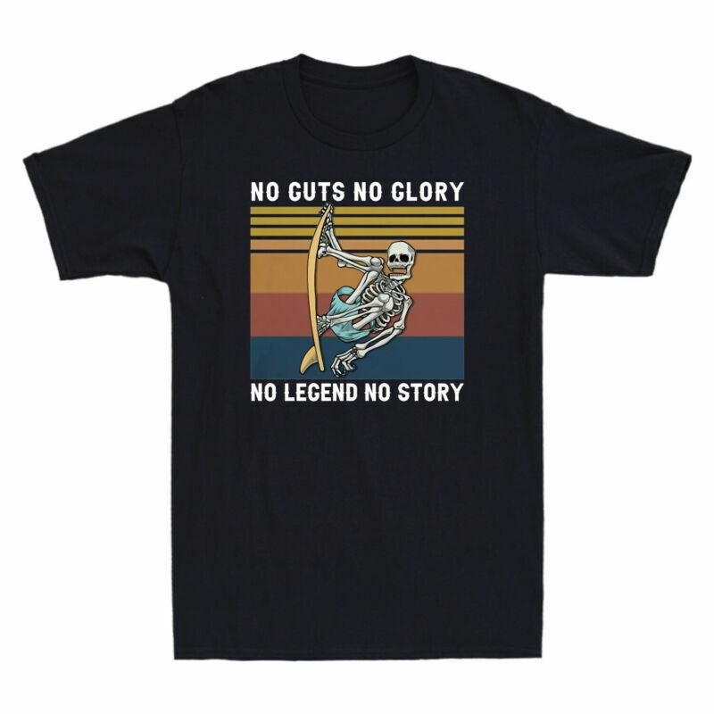No Story Tshirt Surfing No No No Guts Shirt Funny Skull Vintage Legend Glory S