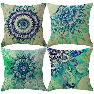 Home Decor Bohemian Style Floral & Mandala Pillow Covers Pattern Cushion Cover Suitable For Sofa Bedroom Car Pillow Cover