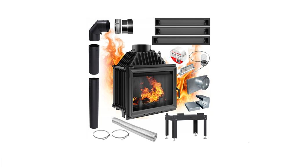 Air Fireplace Insert KRATKI MAJA 8kW Ø 200 Ecodesign Cast Iron SET