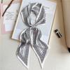 Geometric Small Silk Scarf Decoration Spring and Autumn Versatile Korean Thin Narrow Streamer Diagonal Scarf Thin Scarf Fashion Women's Headscarf