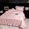 Korean Style Pink Summer Quilt Washed Silk  New Soild Color Ruffle Comfortable Skin Friendly Quilt No Pillowcase No Sheet