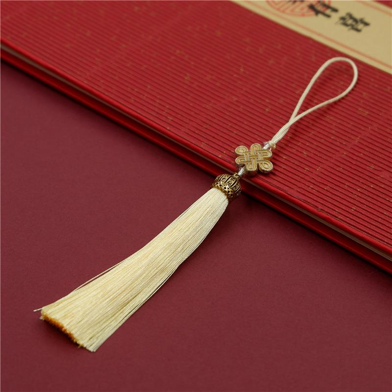 

Китайский стиль кисточка серьги металлическая шляпа плюс бусины висячие серьги старинный стиль закладка чонсам ханьфу нажимная планка кисточка аксессуары кулон бежевый