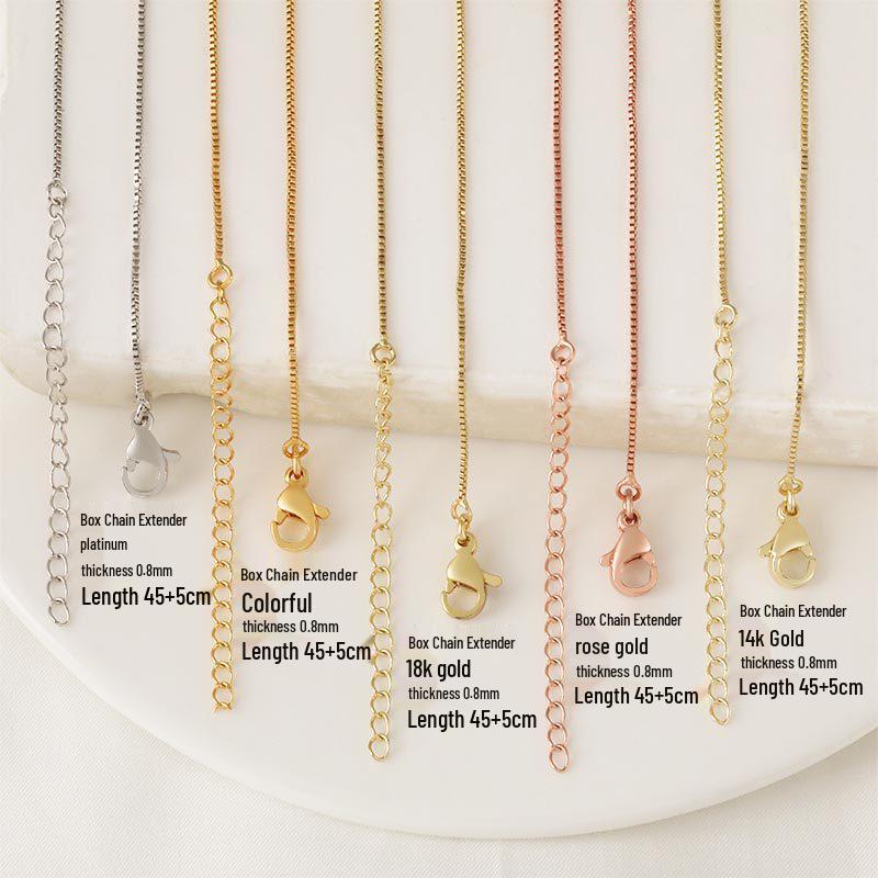 Lu District 18k Gold Box Chain Bracelet Extension and Adjustment Accessory