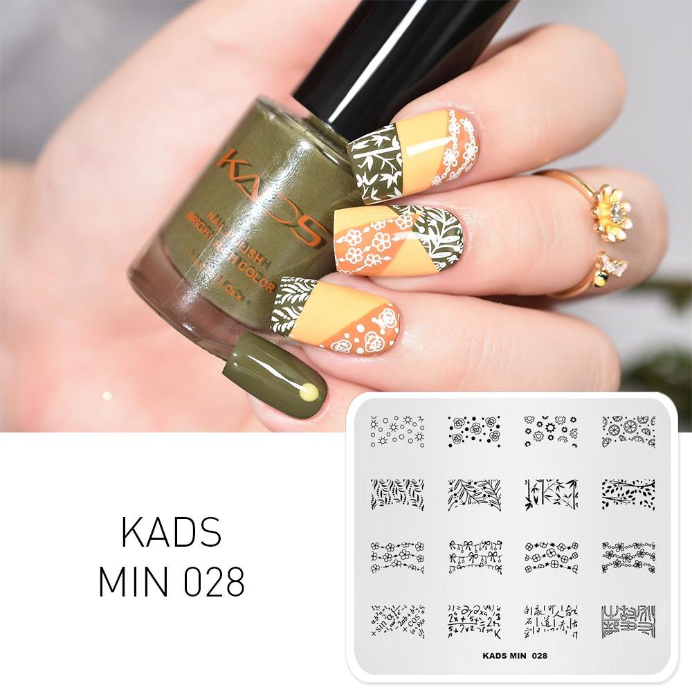 

KADS MIN 028 Цветок Бамбук Математика Форма Дизайн Ногти Искусство Штамповка Пластины ШАБЛОНЫ DIY Изображение МаникюрНая пластина