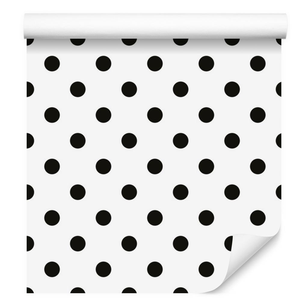 Classic black dots on white background wallpaper 50x1000