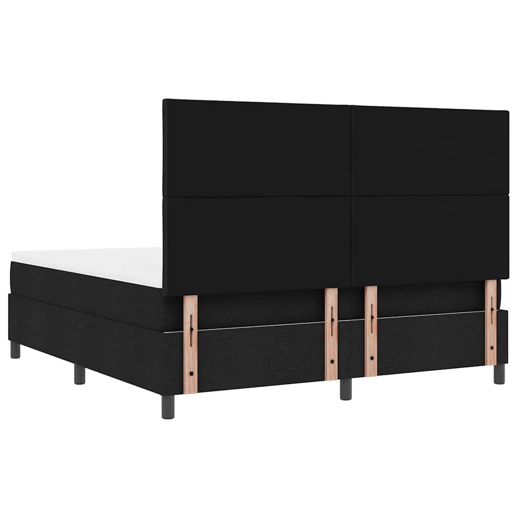 Box Spring Bed with Headboard Black 180 x 200 cm Fabric