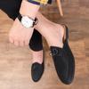 Bowknot Summer Half Shoes For Men Dress Shoes Mules Man Slides Leather Semi Drag Casual Shoes Loafers Slipper Flats Sandals 2025