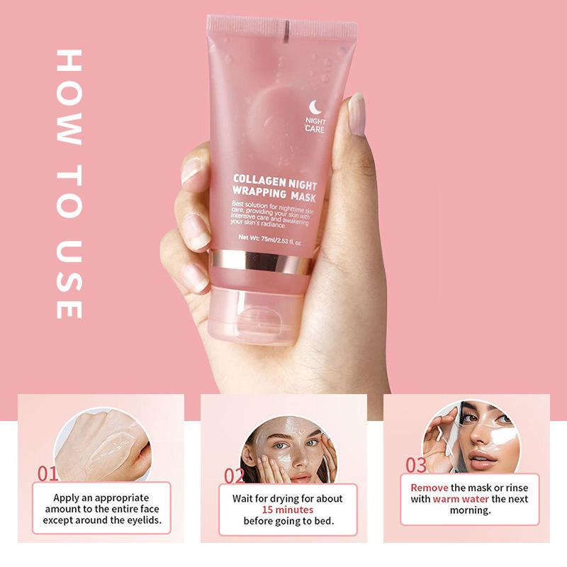 Hydrolysiertes Kollagen Peeling & Nachtmaske - Feuchtigkeitscreme für das Gesicht