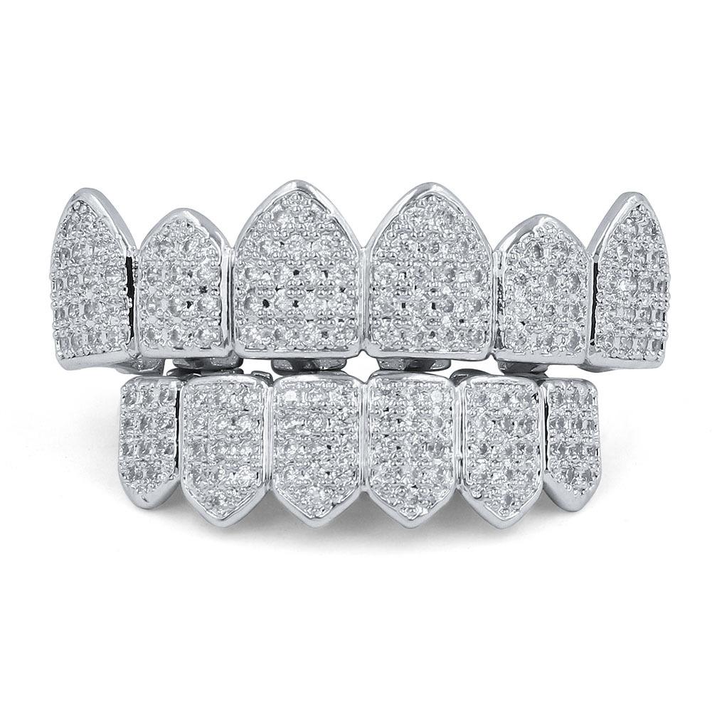 WISH Micro Inlaid Gold Teeth Set Sharp Teeth Vampire Teeth Hip Hop Accessories Teeth Set Factory