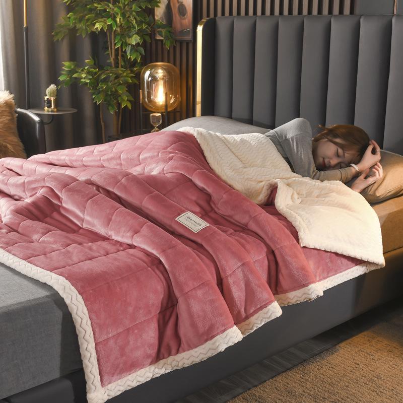 AB Version Milk Velvet Multifunctional Winter Shawl and Blanket - Thick, Warm, Double-Sided Velvet