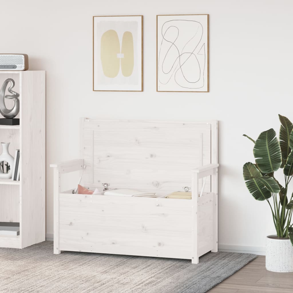 Vidaxl Banco, Blanco, 112,5X51,5X96,5 Cm, Madera Maciza de Pino