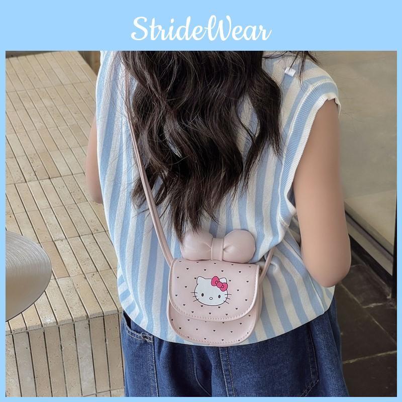 Cartoon Print Kids Mini Crossbody Bag With Bow Design Toddlers For