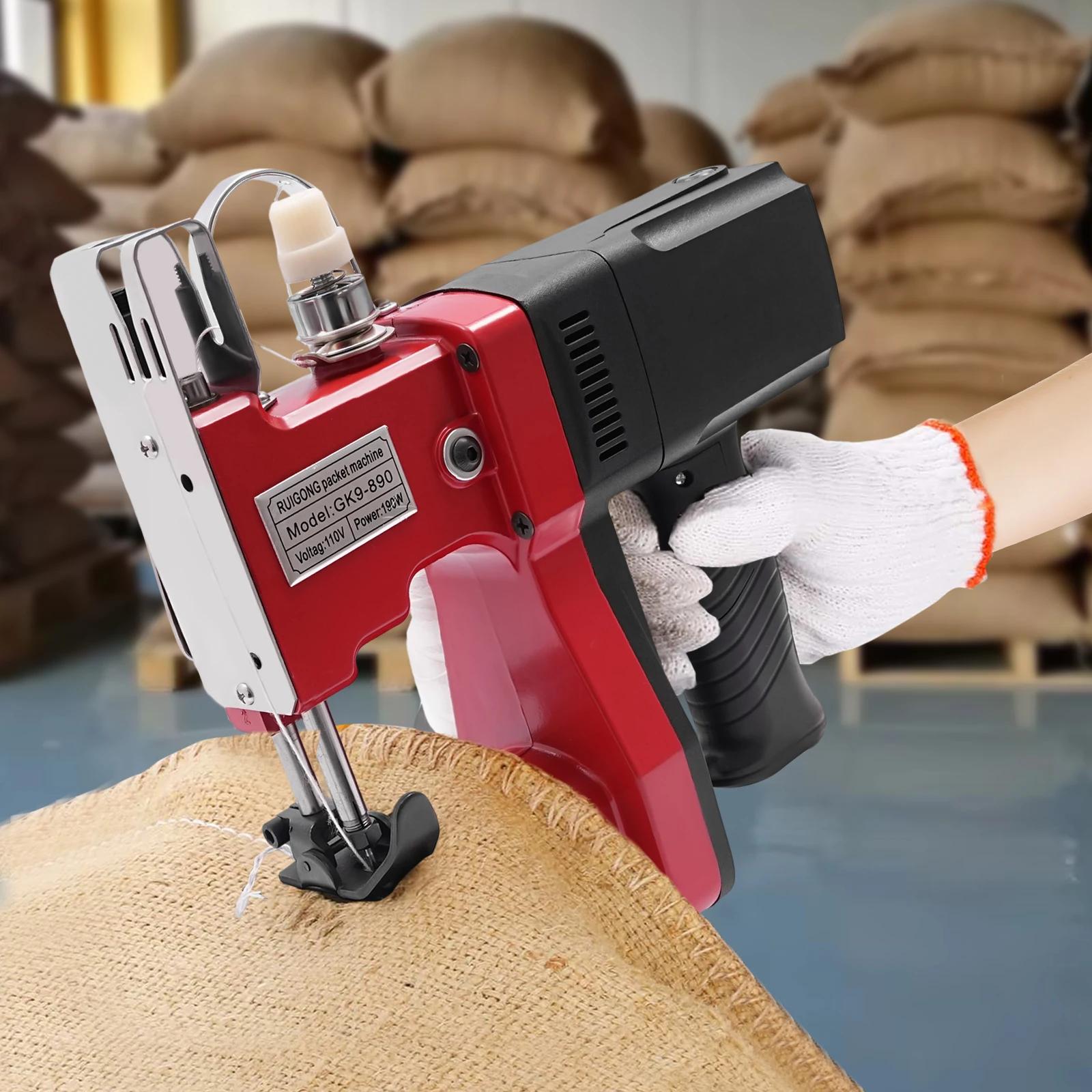 Chiusuratrice Elettrica Portatile Industriale per Sacchi 110V Macchina da Cucire Elettrica per Sacchi Macchina da Cucire per Pelle e Tela rosso