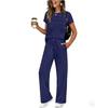 2026 New Spring-Summer Women's Casual Set: Short Sleeve Top & Wide Leg Long Pants