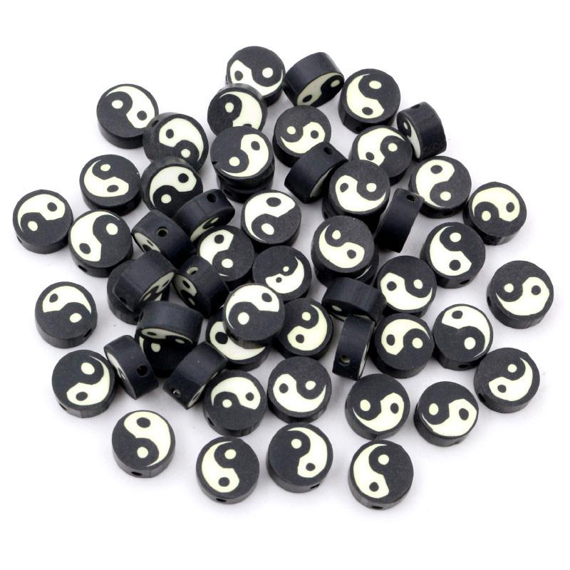 50pcs 10mm Clay Spacer Beads Polymer Loose Beads Random Colors Fruit Flower Animal Shape For Jewelry Making DIY Accessories