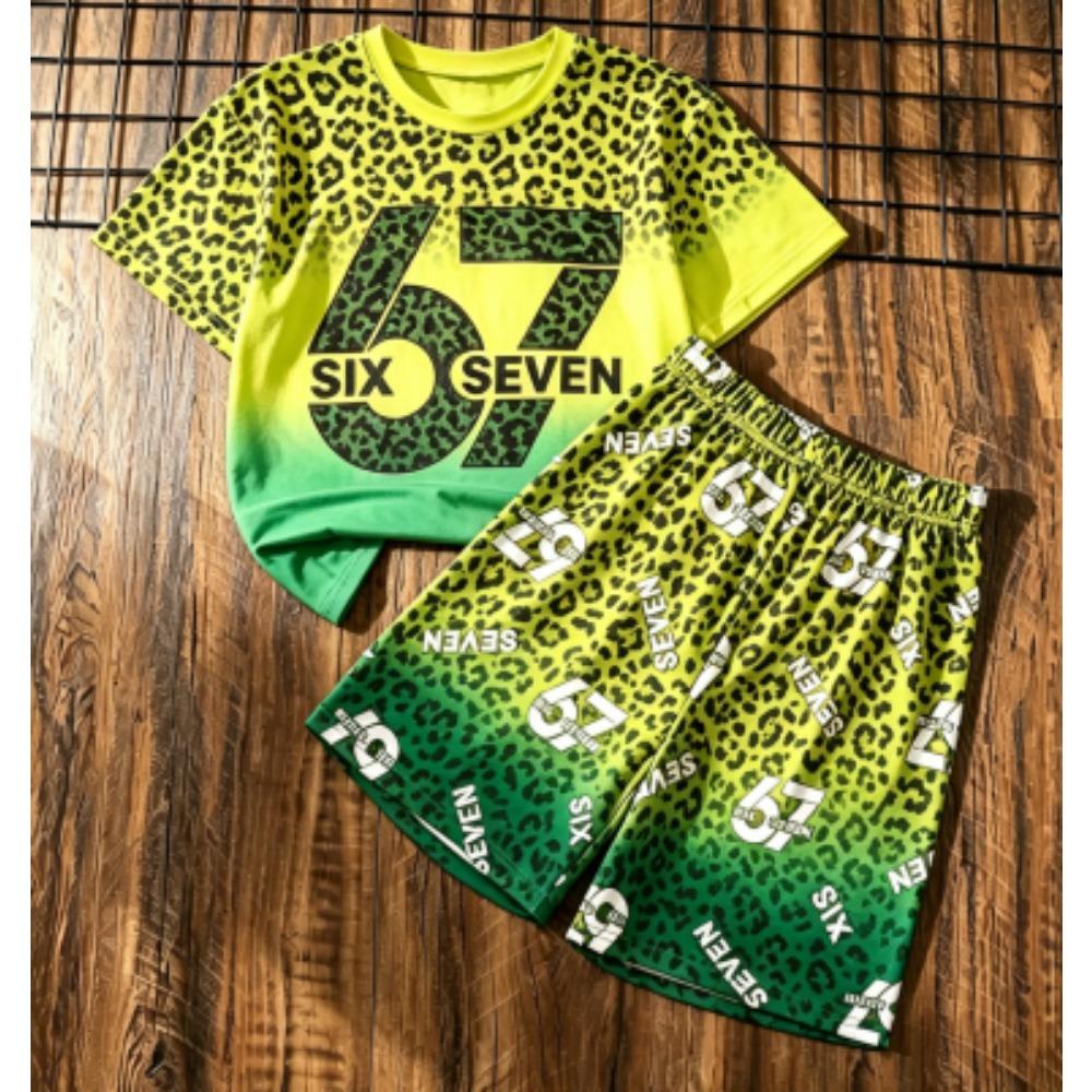 

Fashion Kids Set 67 Number Printed Kids T-shirt and Shorts 2 Piece Set Summer Casual Outdoor Street Boy s and Girl s T-shirt Sets 100
