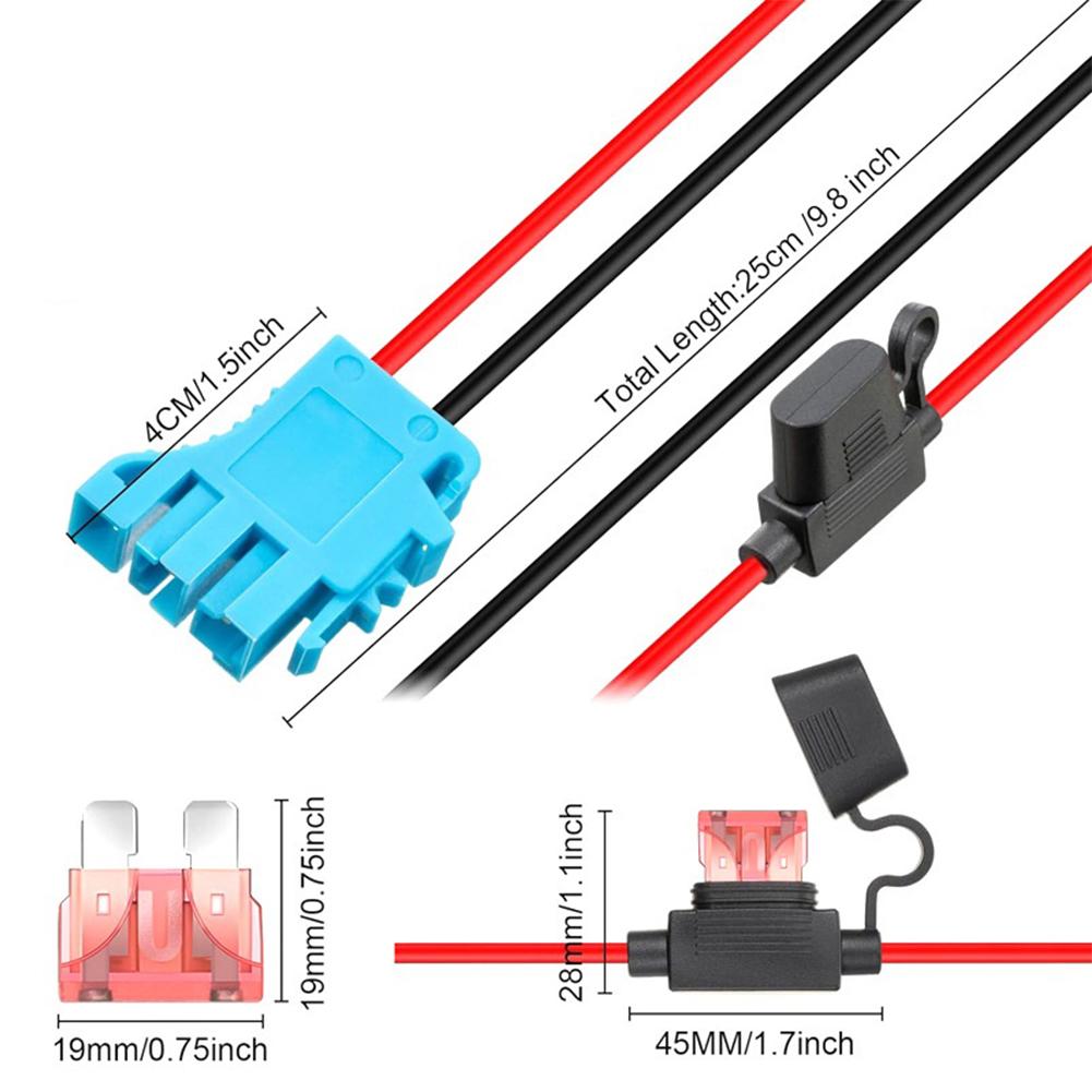 12 AWG Wiring Harness Connector For Peg Perego 12V SLA Battery With 40A Fuse Compatible With Peg-Perego 12 Volt Battery