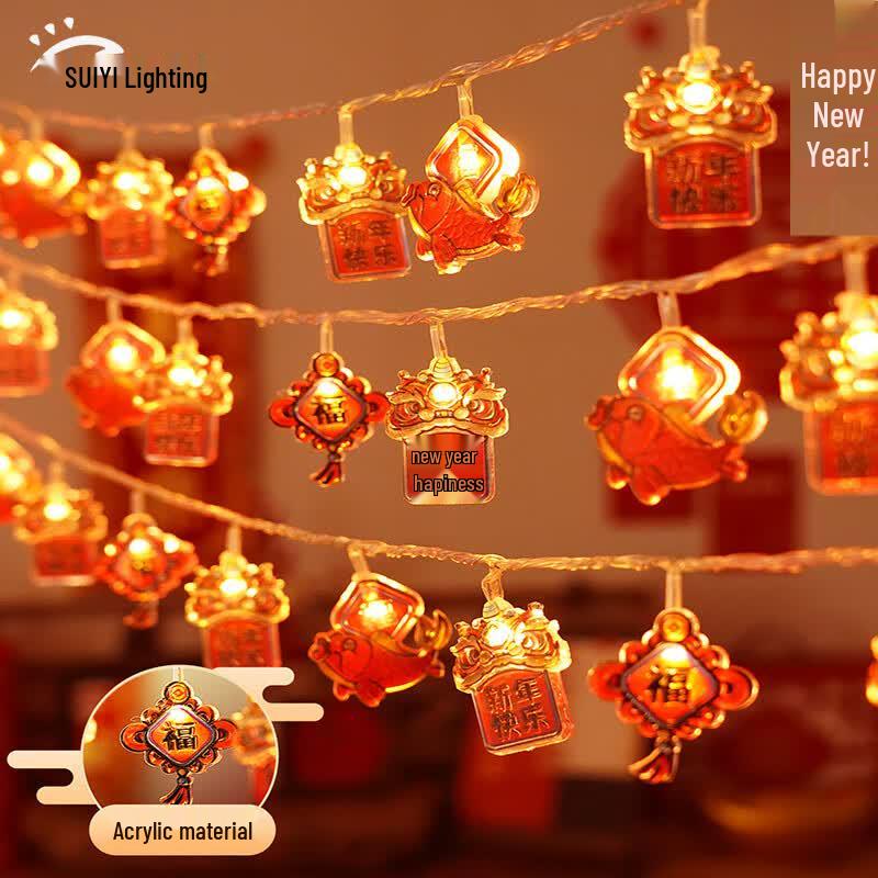 Chinese New Year LED String Lights Happy New Year Style