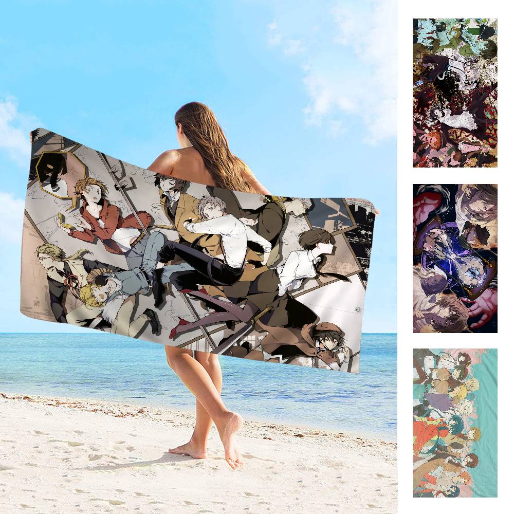 Anime Bungo Stray Dogs Popular Microfiber Printed Beach Towel Mountain Climbing Yoga Beach Swimming Running Absorbent Soft